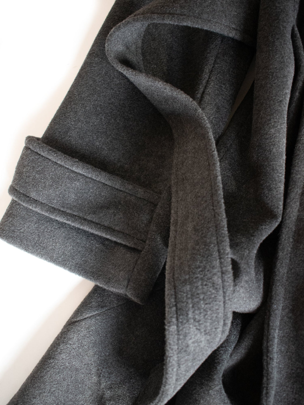  Vegan Wool Long Wrap Coat