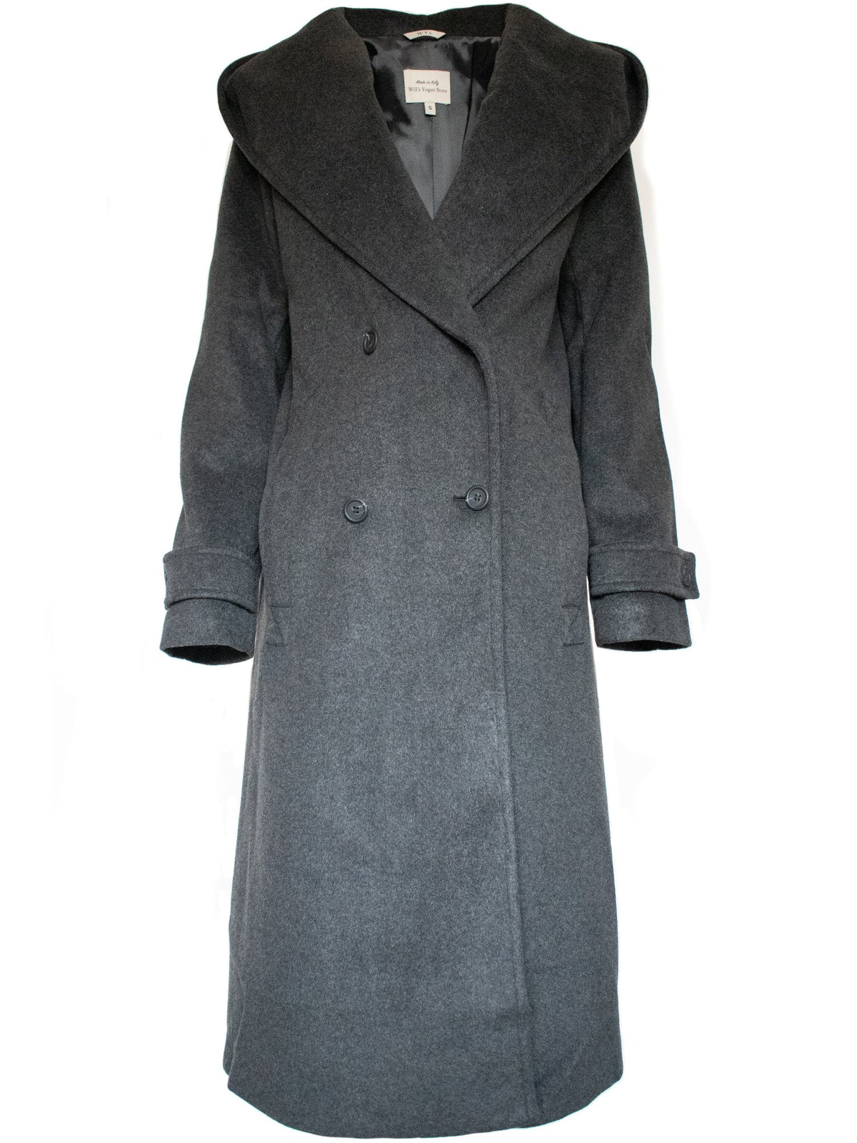  Vegan Wool Long Wrap Coat