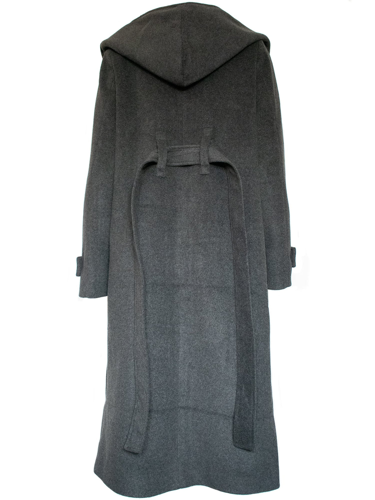  Vegan Wool Long Wrap Coat