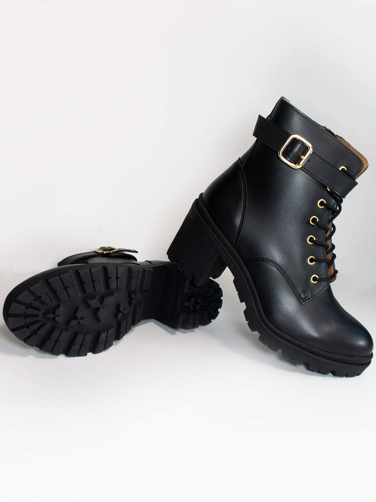  Lace Up Track Sole Booties