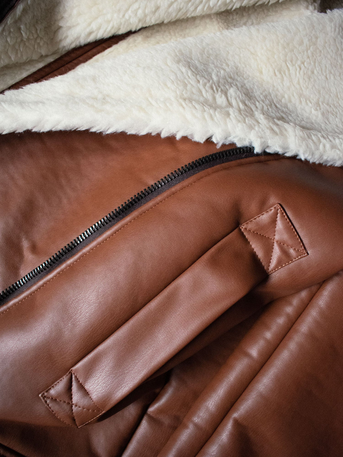  Oversized Recycled Vegan Shearling Aviator Jacket
