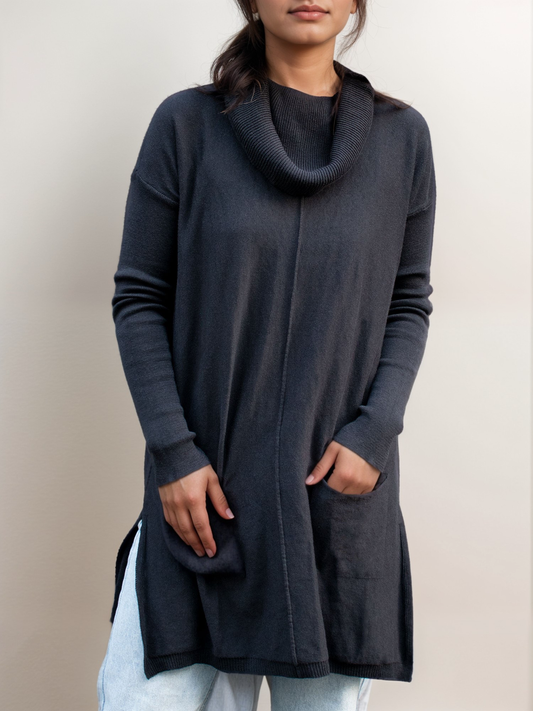  Recycled Cowl Neck Tunic