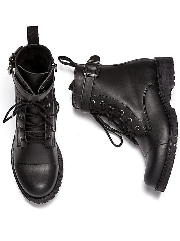  Buckled Work Boots Black
