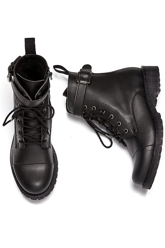  Buckled Work Boots Black