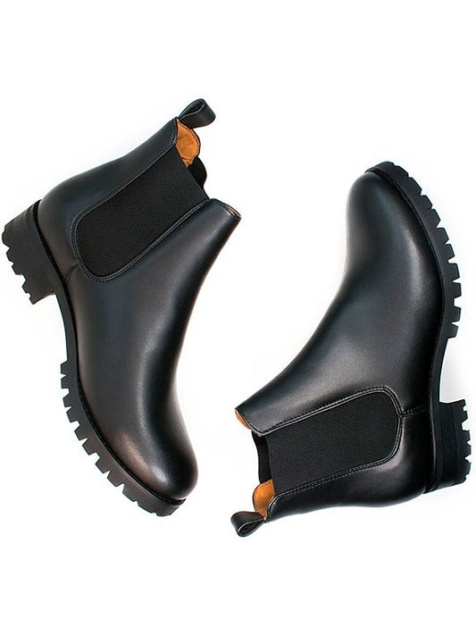  Luxe Deep Tread Chelsea Boots Black