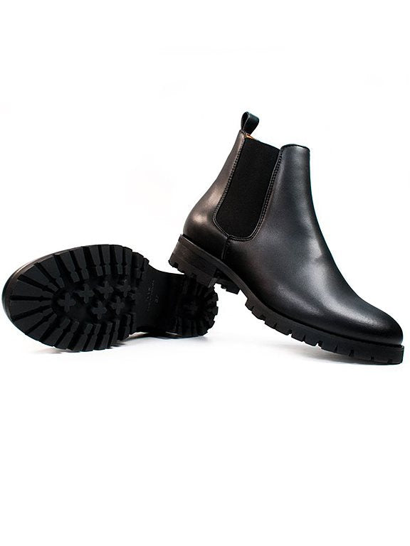  Luxe Deep Tread Chelsea Boots Black