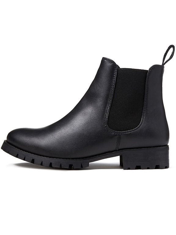  Luxe Deep Tread Chelsea Boots Black