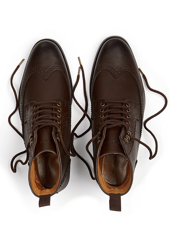  Men's Brogue Boots Dark Brown