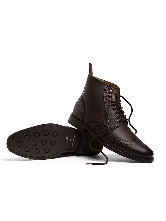  Men's Brogue Boots Dark Brown