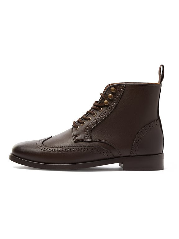  Men's Brogue Boots Dark Brown
