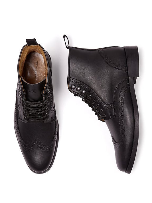  Men's Brogue Boots Black