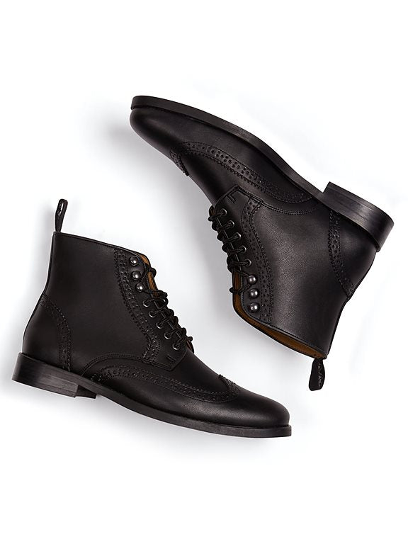  Men's Brogue Boots Black