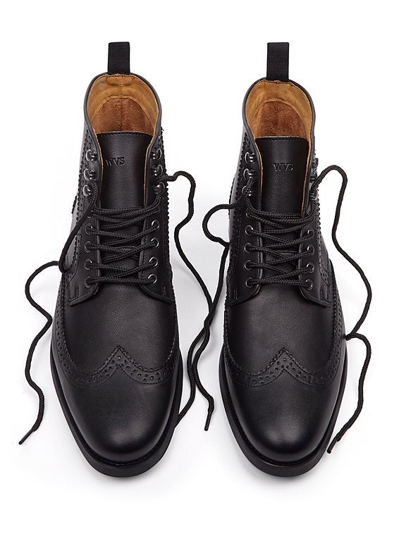  Men's Brogue Boots Black
