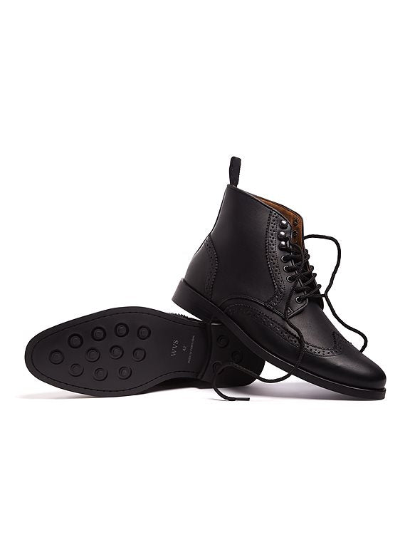  Men's Brogue Boots Black