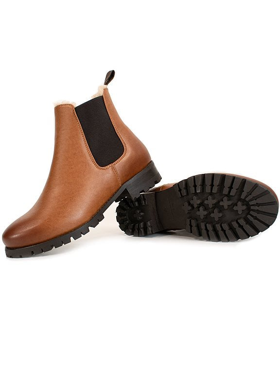  Chelsea Boots Women Luxe Insulated Deep Tread Tan Brown