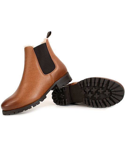  Chelsea Boots Women Luxe Insulated Deep Tread Tan Brown