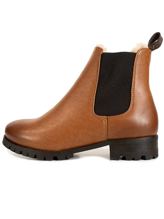  Chelsea Boots Women Luxe Insulated Deep Tread Tan Brown