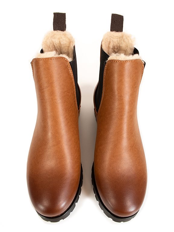  Chelsea Boots Women Luxe Insulated Deep Tread Tan Brown