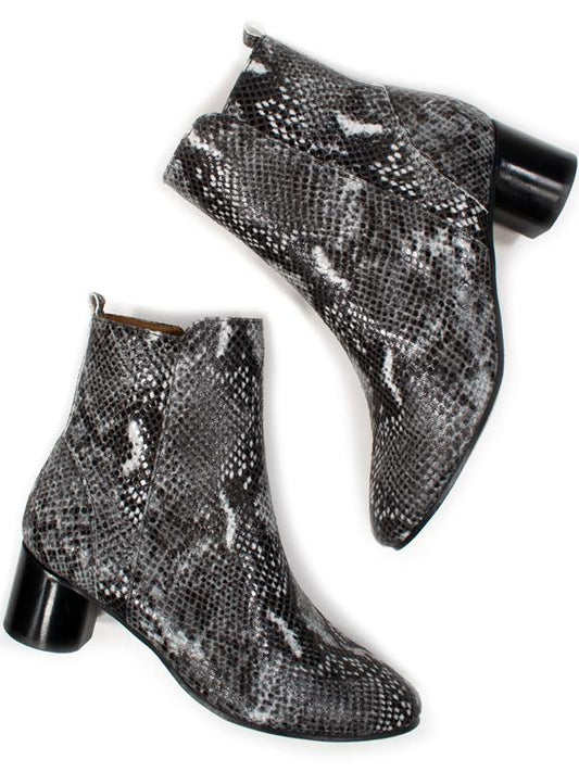  Ankle Boots Snake Black