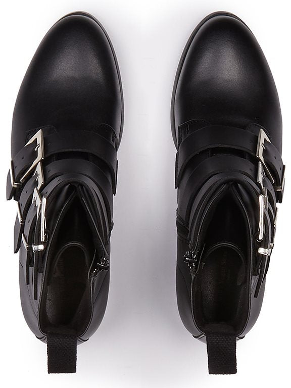  Biker Boots 4 Strap Black