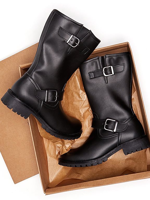  Motor Boots Mid-Length Black