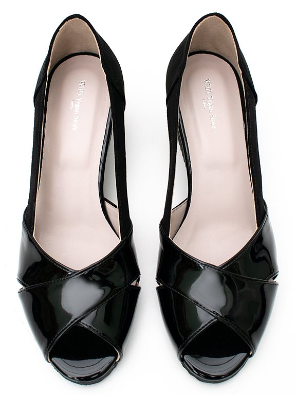  Wedges Peep Toe Black