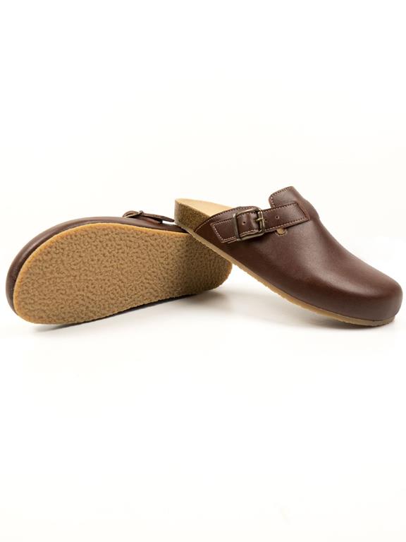  Clog Sandals Footbed Dark Brown