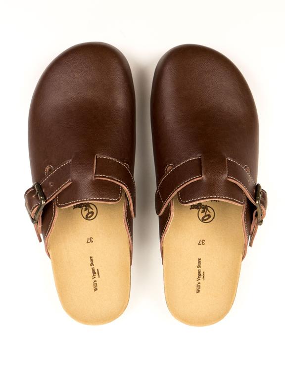  Clog Sandals Footbed Dark Brown