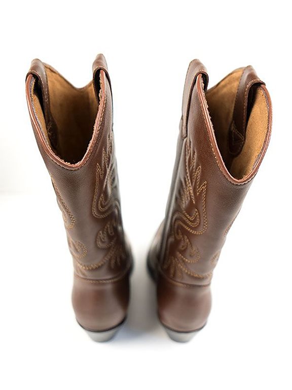  Western Boots Brown