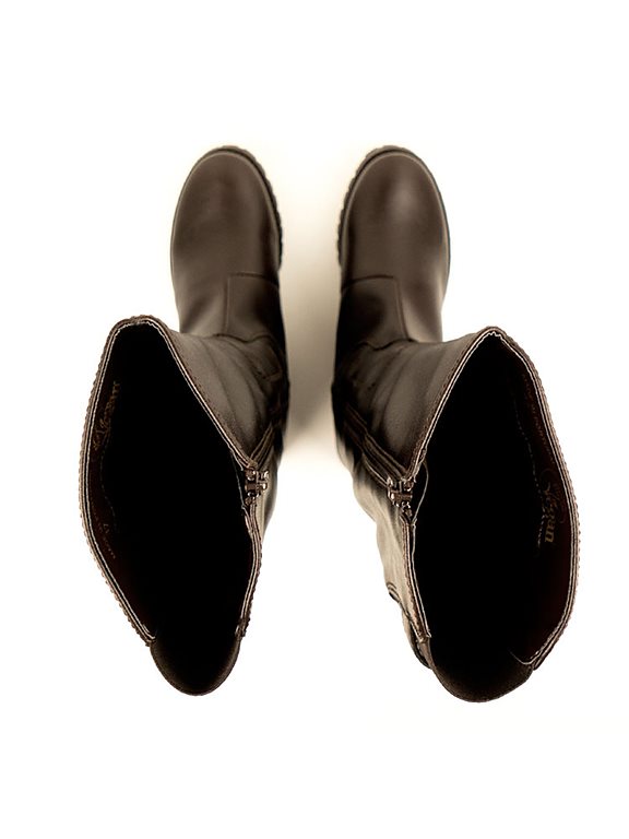  Boots Knee Length Deep Tread Dark Brown