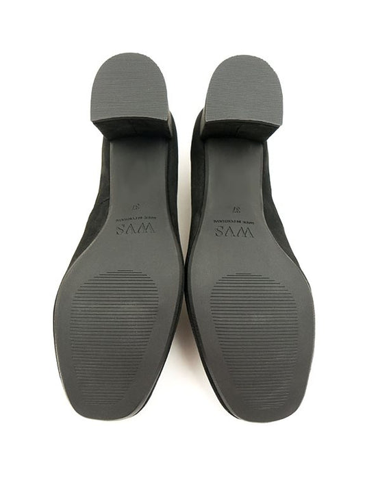  Block Heels Black Vegan Suede