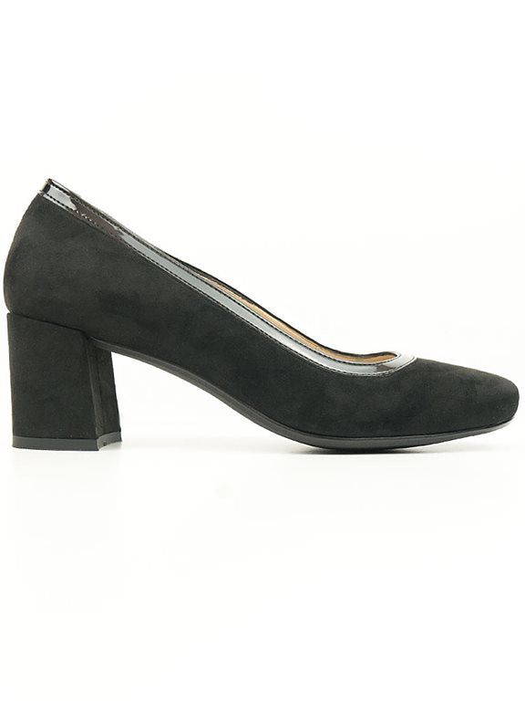  Block Heels Black Vegan Suede