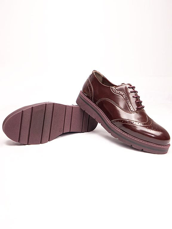  Brogues Flatform Wine Dark Brown