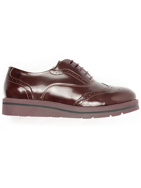  Brogues Flatform Wine Dark Brown