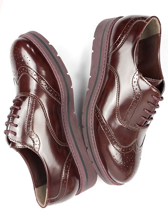  Brogues Flatform Wine Dark Brown
