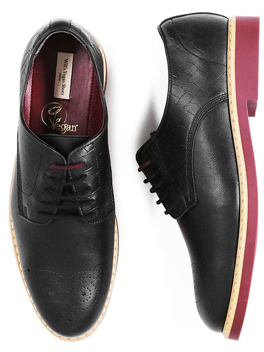  Brogues Signature Black & Cherry Red