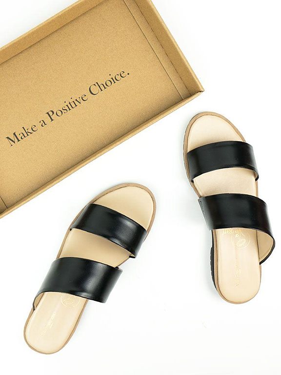  Sandals Two Straps Black