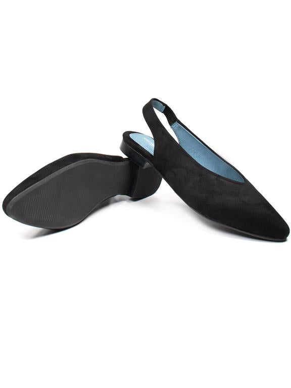  Slingbacks Black Vegan Suede