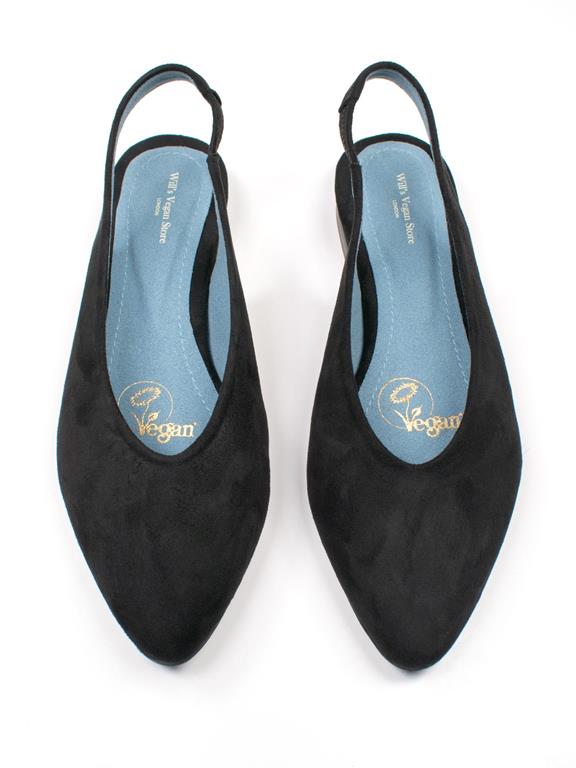 Slingbacks Black Vegan Suede