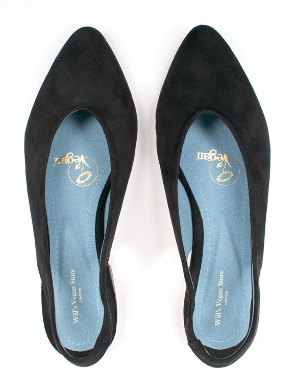  Slingbacks Black Vegan Suede