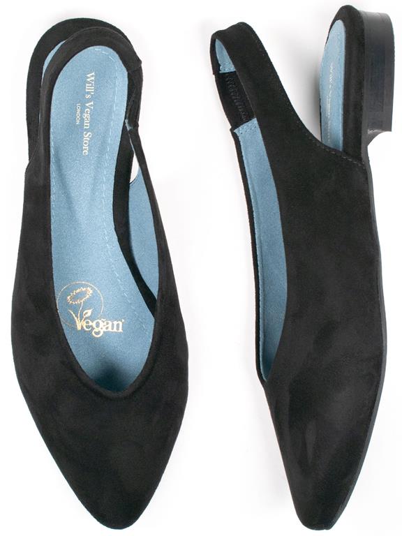  Slingbacks Black Vegan Suede