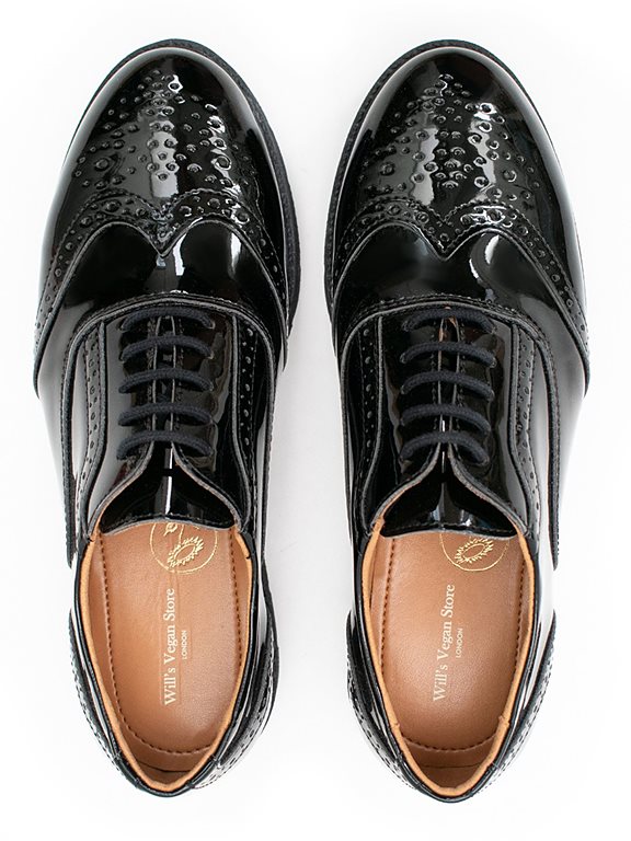  Flatform Brogues Patent Black
