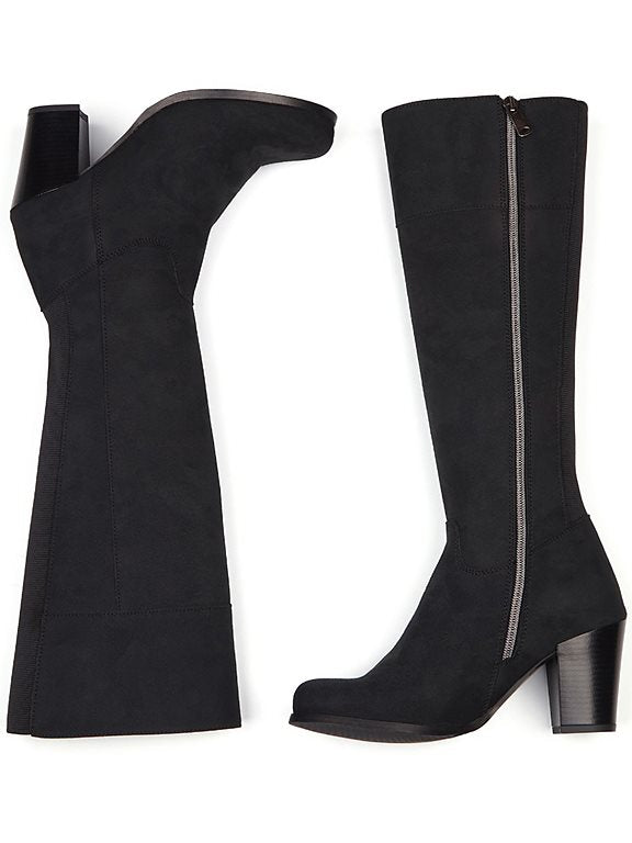  Heeled Knee High Boots Black