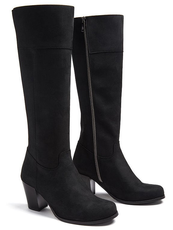  Heeled Knee High Boots Black
