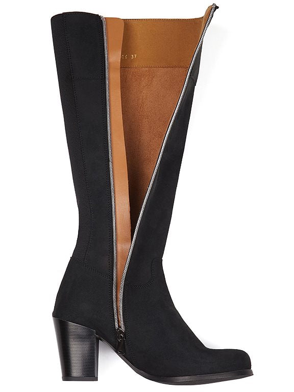  Heeled Knee High Boots Black