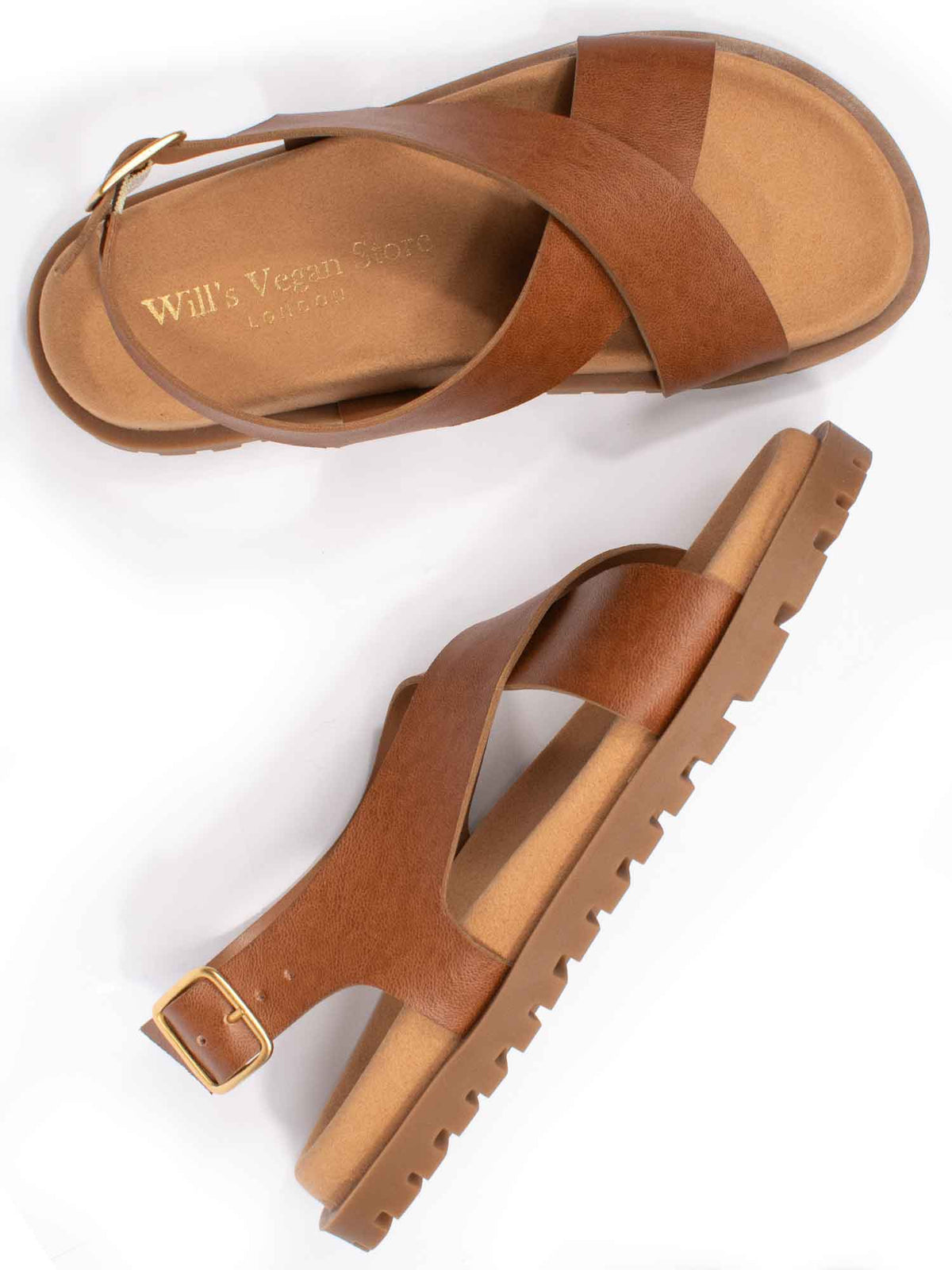  Cross Over Footbed Sandals