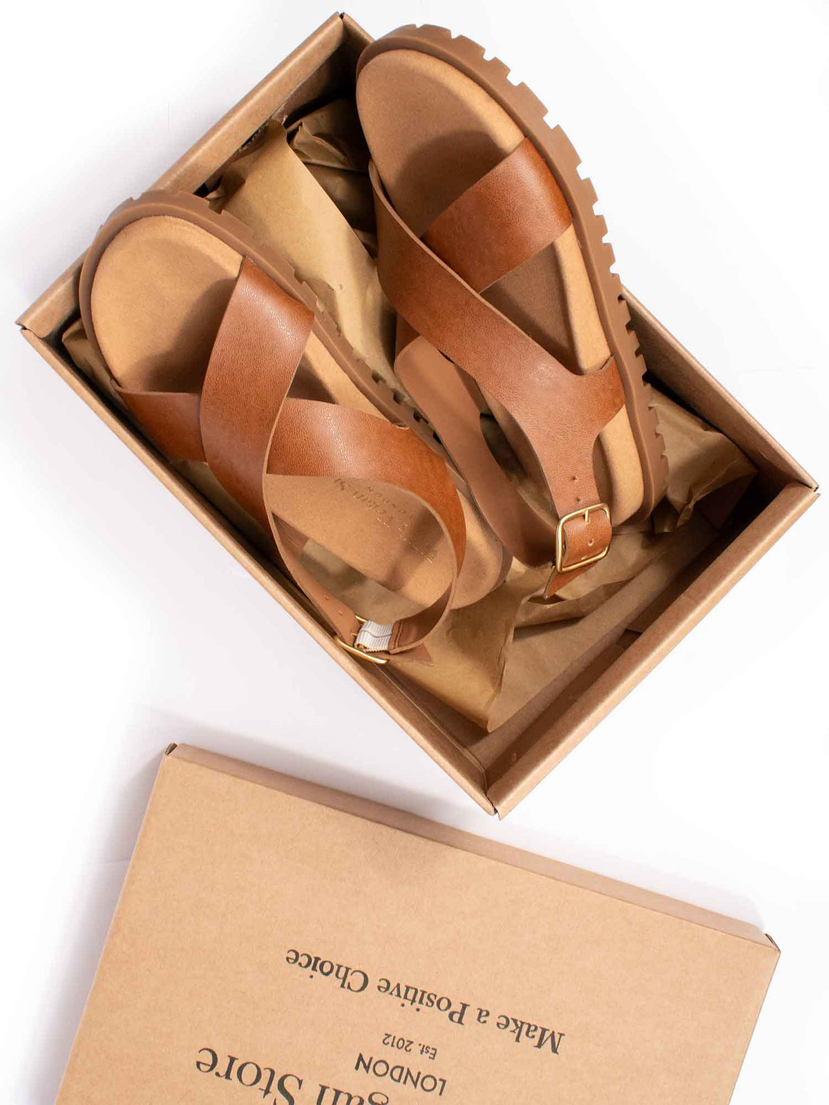  Cross Over Footbed Sandals