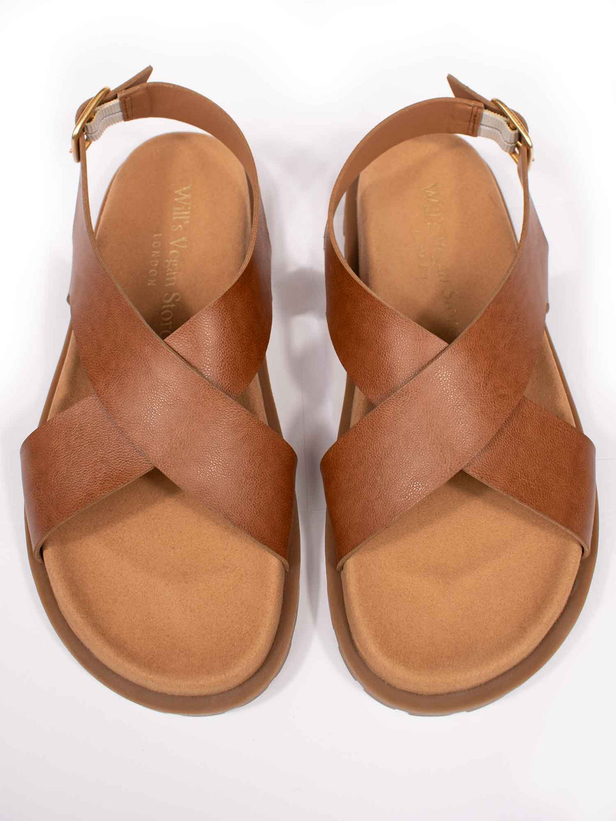  Cross Over Footbed Sandals