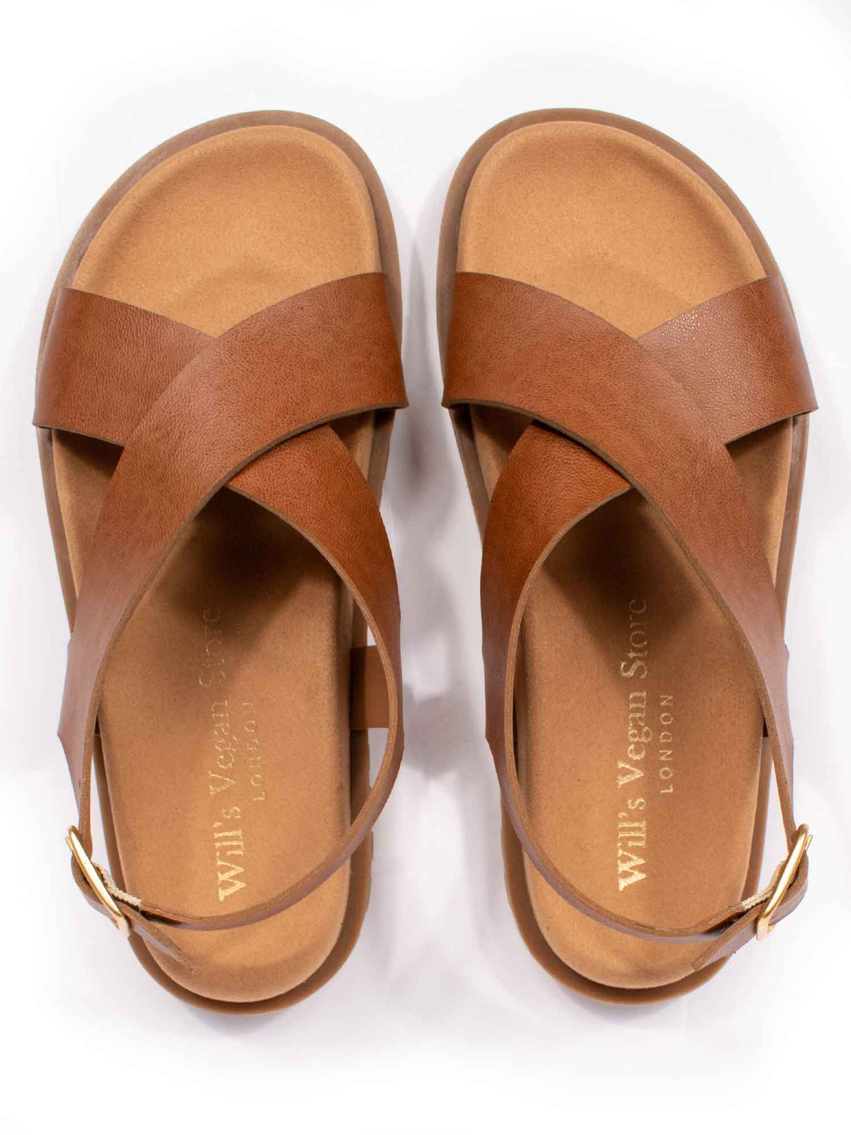  Cross Over Footbed Sandals
