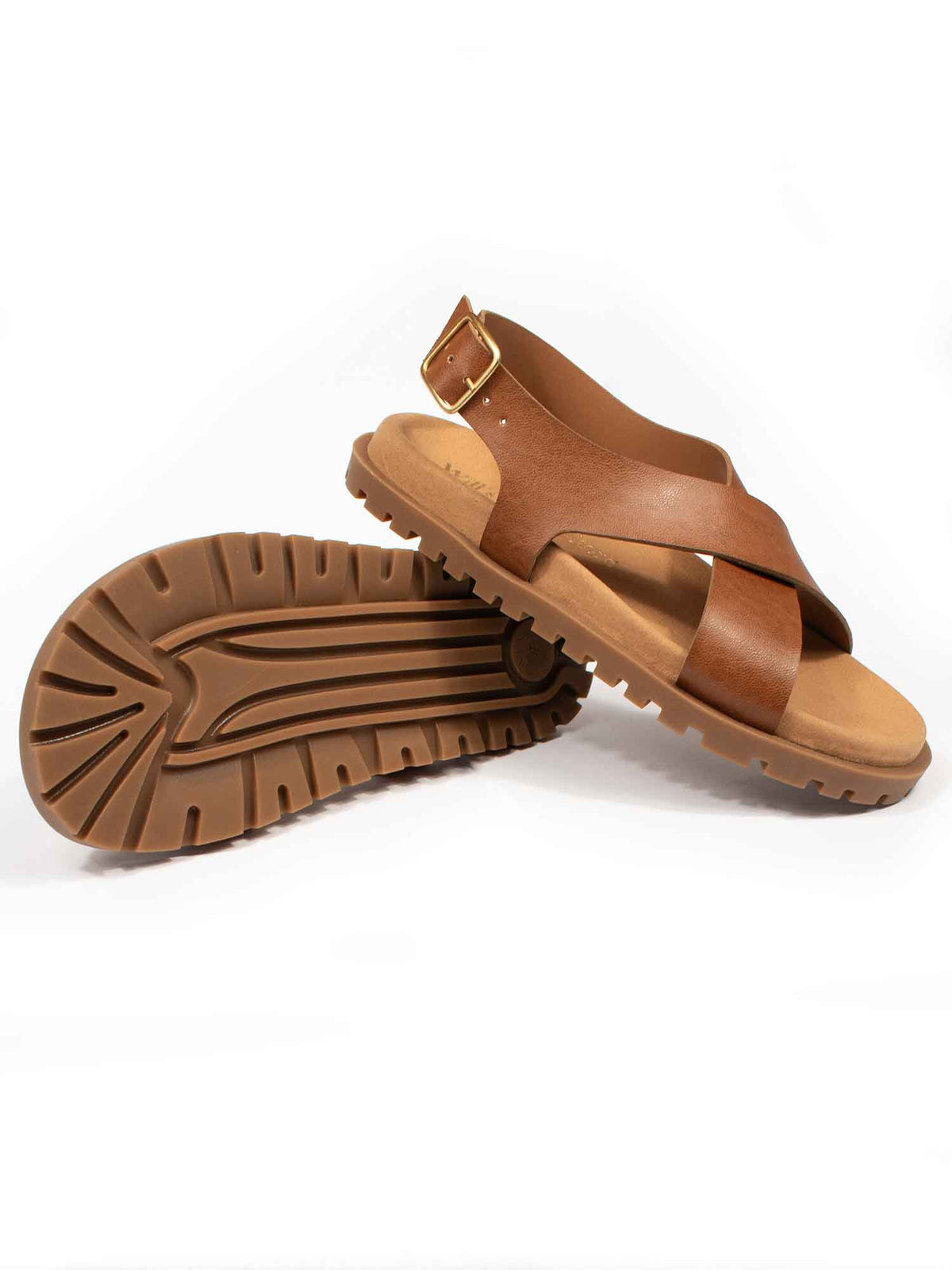  Cross Over Footbed Sandals